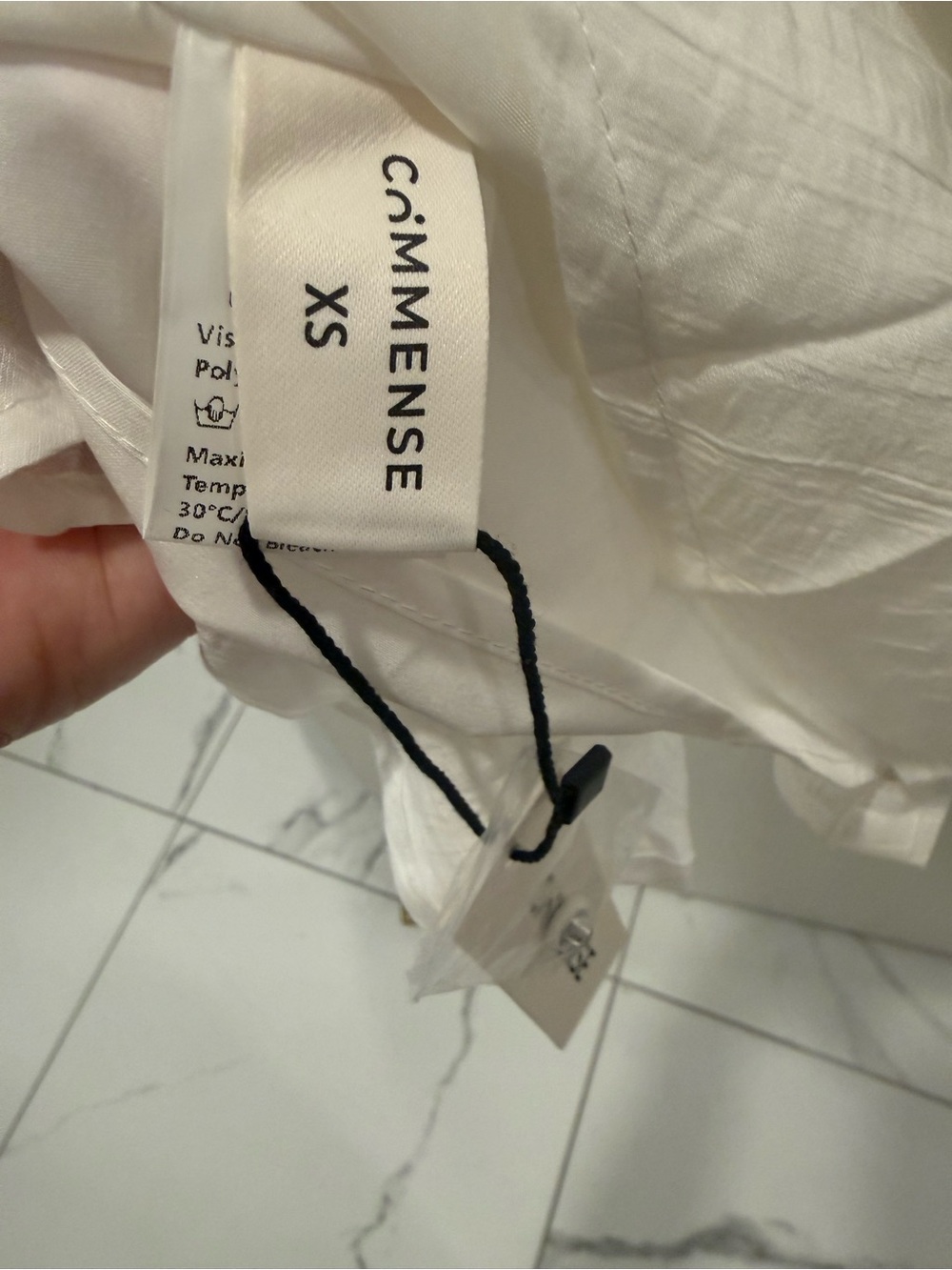 Commense White Tie-Shoulder Button-Front Ruffle Mini Dress - Picture 4 of 4